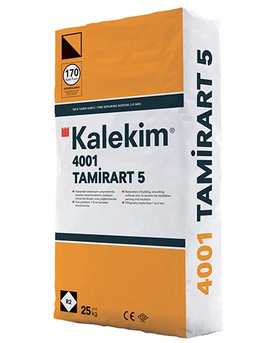 Финишная цементная шпатлевка на сером цементе 4001 Tamirart 5, 25 кг, Kalekim